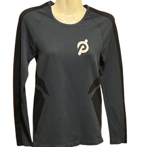 Peloton‎ Womens Top Size Large Blue Seamless Long Sleeve Nylon Form Fitting - Picture 1 of 13
